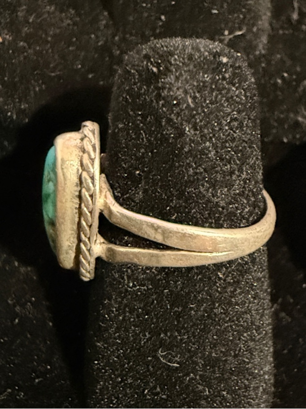 Vintage Navajo Sterling Silver Turquoise Ring Size 4.75 - Picture 3 of 6
